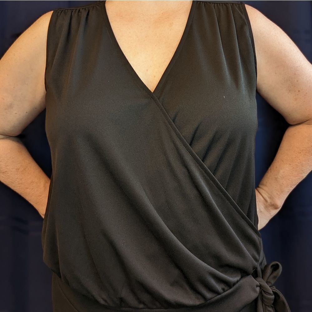 Worthington L Black Wrap Blouse